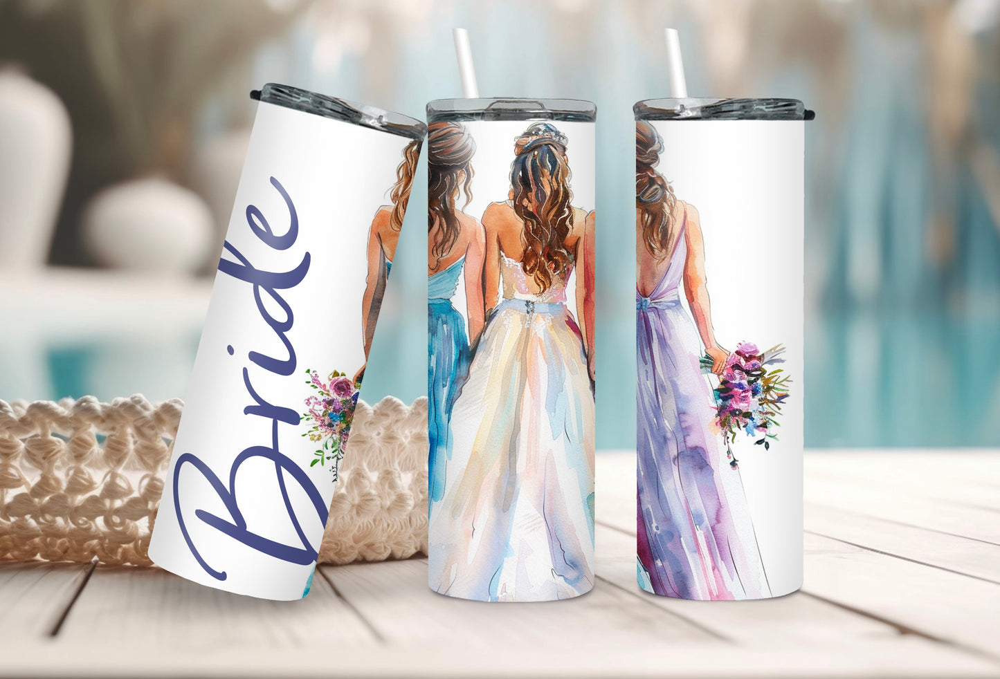 Elegant Bride Tumbler – Watercolor Wedding Gift for Future Mrs. - Sippincity
