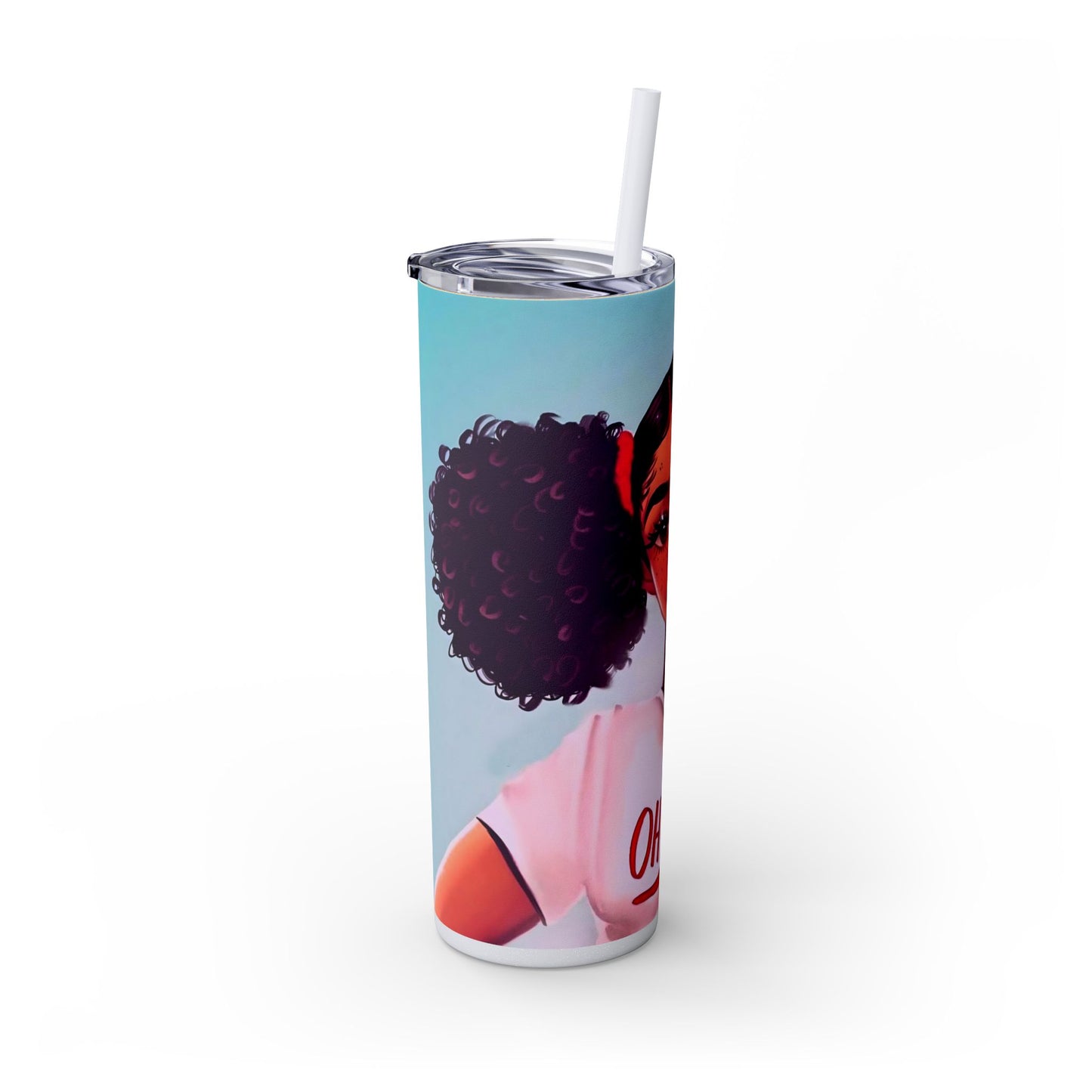 Afro Puff 20 oz Skinny Tumbler – Black Canadian Melanin Queen Gift Cup - Sippincity