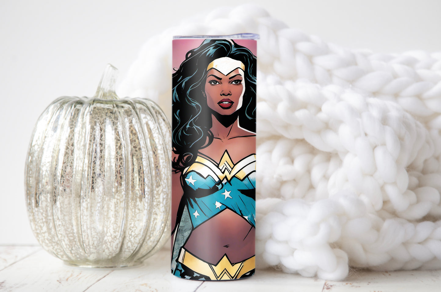 Black Warrior Princess Comic Tumbler - Slay the Day & Be Bold - Sippincity