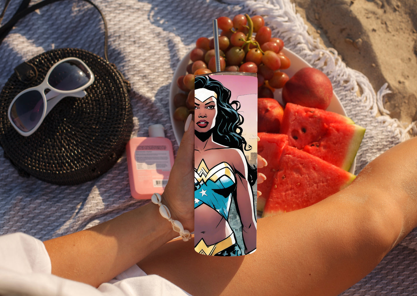 Black Warrior Princess Comic Tumbler - Slay the Day & Be Bold - Sippincity