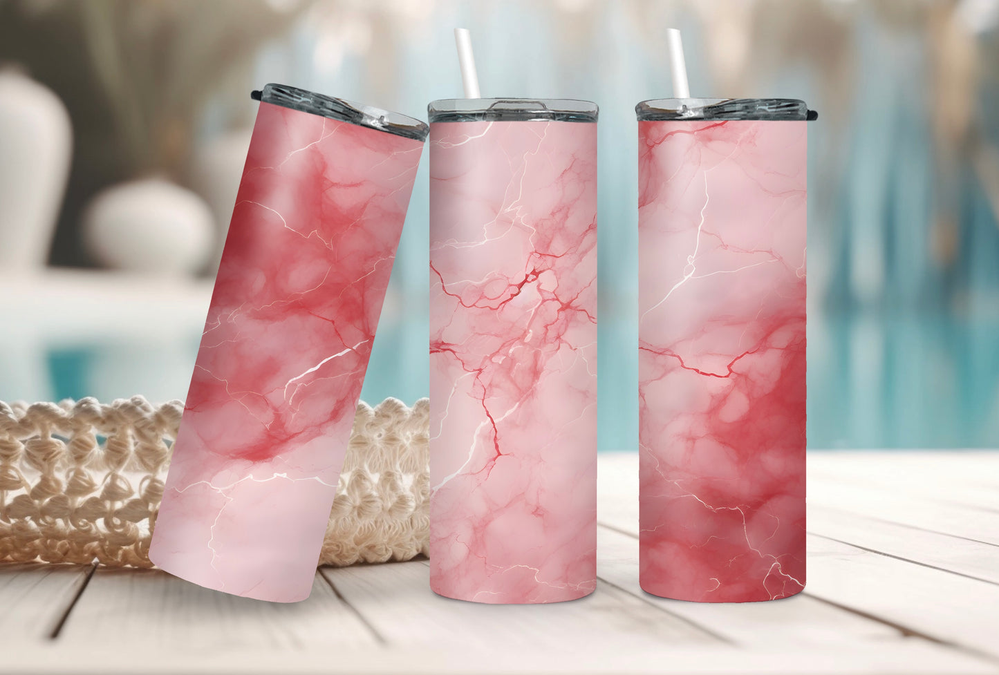 Colorful Pink Marble Travel Tumbler – Perfect for On-the-Go - Sippincity