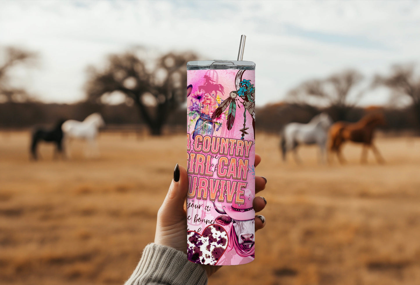 Cowgirl Western Boots Design Tumbler 20 oz - Sippincity