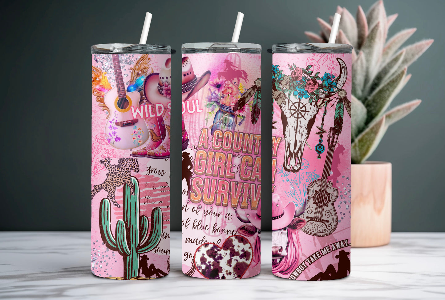 Cowgirl Western Boots Design Tumbler 20 oz - Sippincity