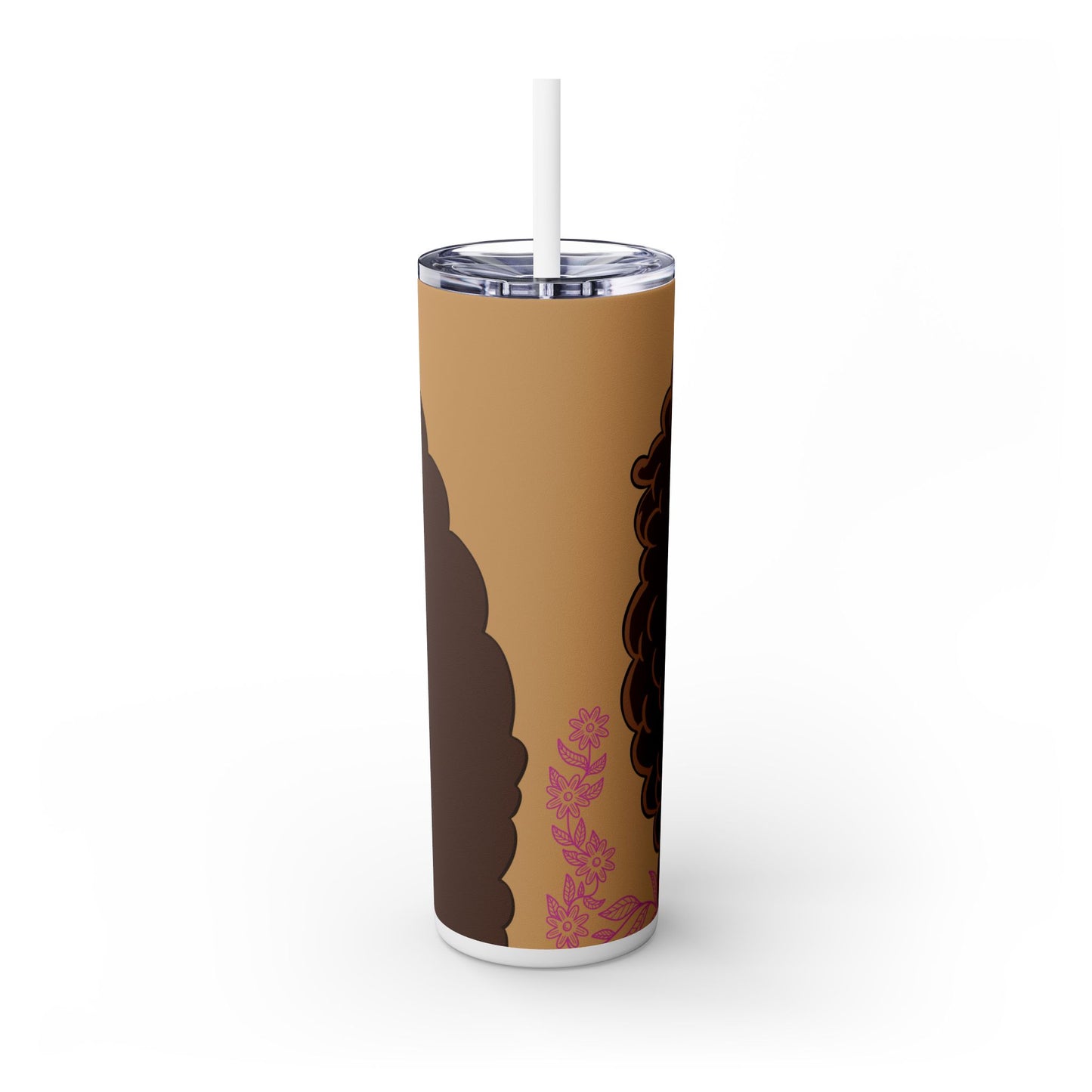 Curly Hair Beauty Tumbler – Stylish Brown Skin Art - Sippincity