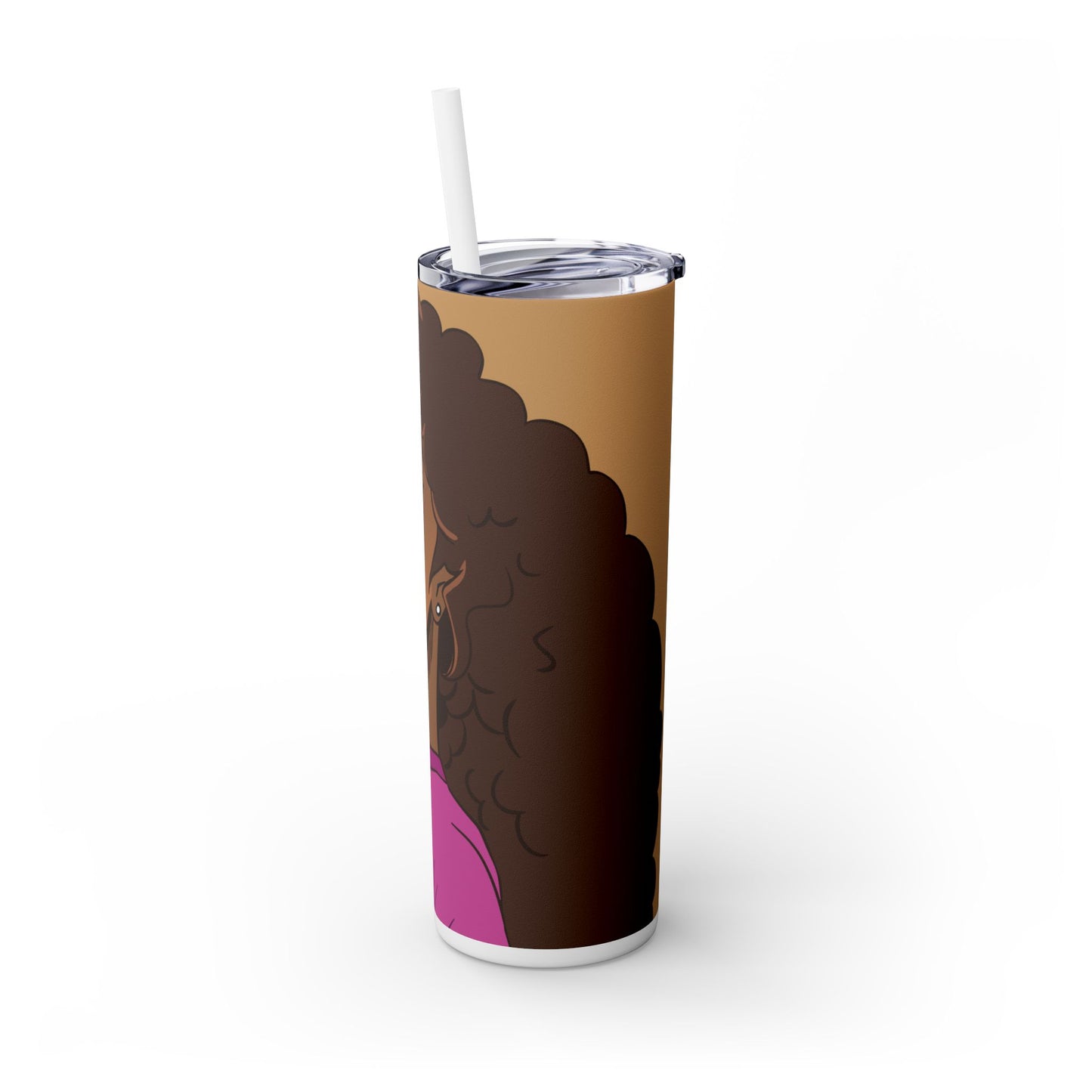 Curly Hair Beauty Tumbler – Stylish Brown Skin Art - Sippincity