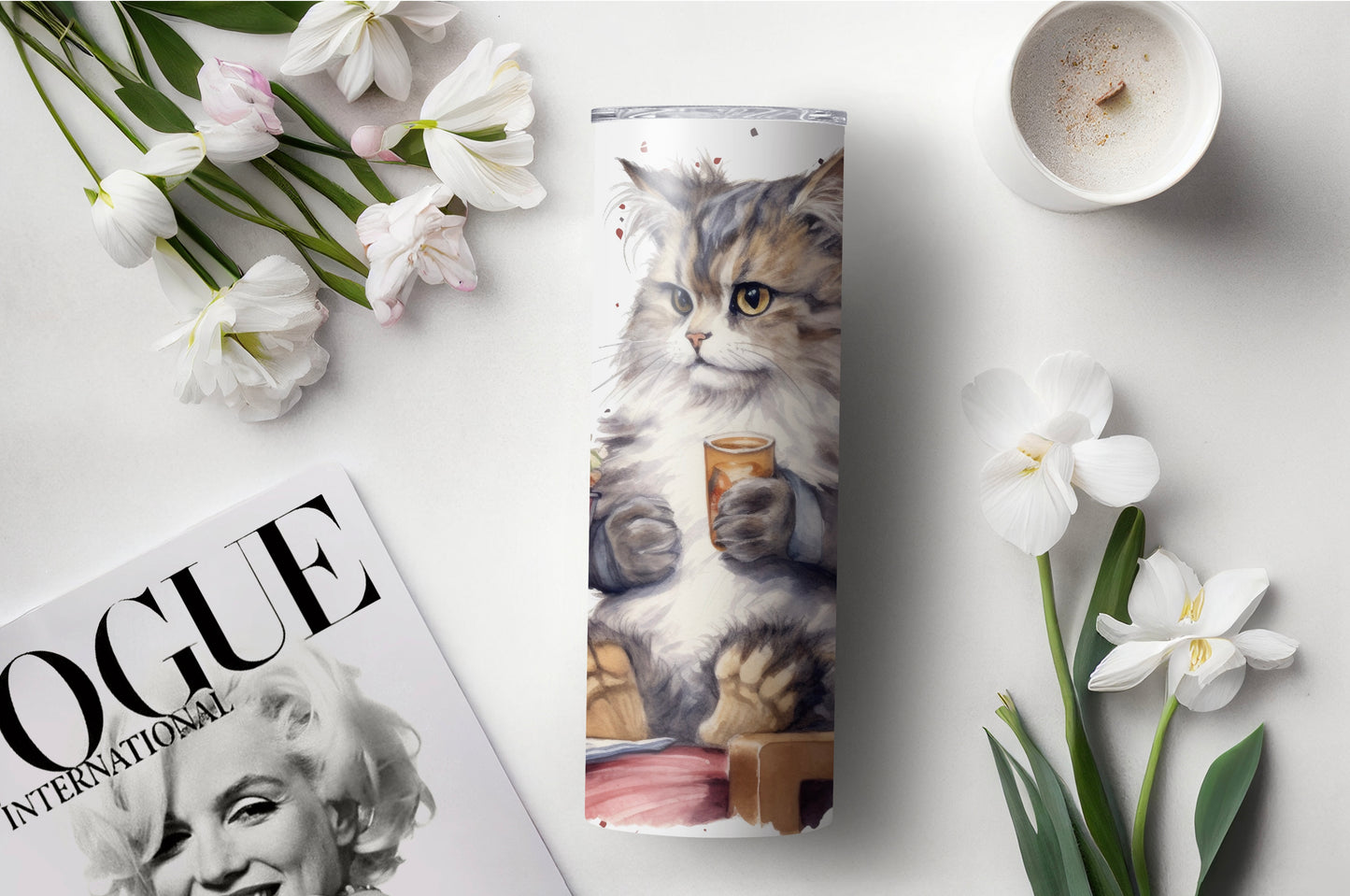 Funny Cat Movie Night Tumbler – Cozy Popcorn & Drink Cup - Sippincity