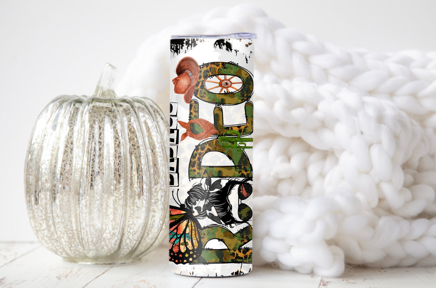 Badass Rodeo Mom Cup – Rustic Western Stainless Steel Tumbler with Messy Bun Design - Sippincity
