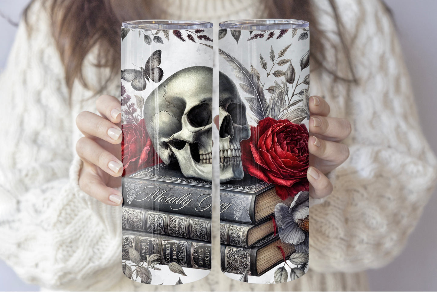 Bookish Gothic Romance Tumbler -Morally Grey Character Gift - Sippincity