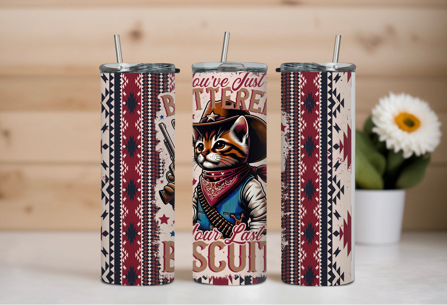 Buttered Your Last Biscuit Cat Tumbler – 20 oz Funny Southern Cat Design, Sassy Cat Lover Gift - Sippincity