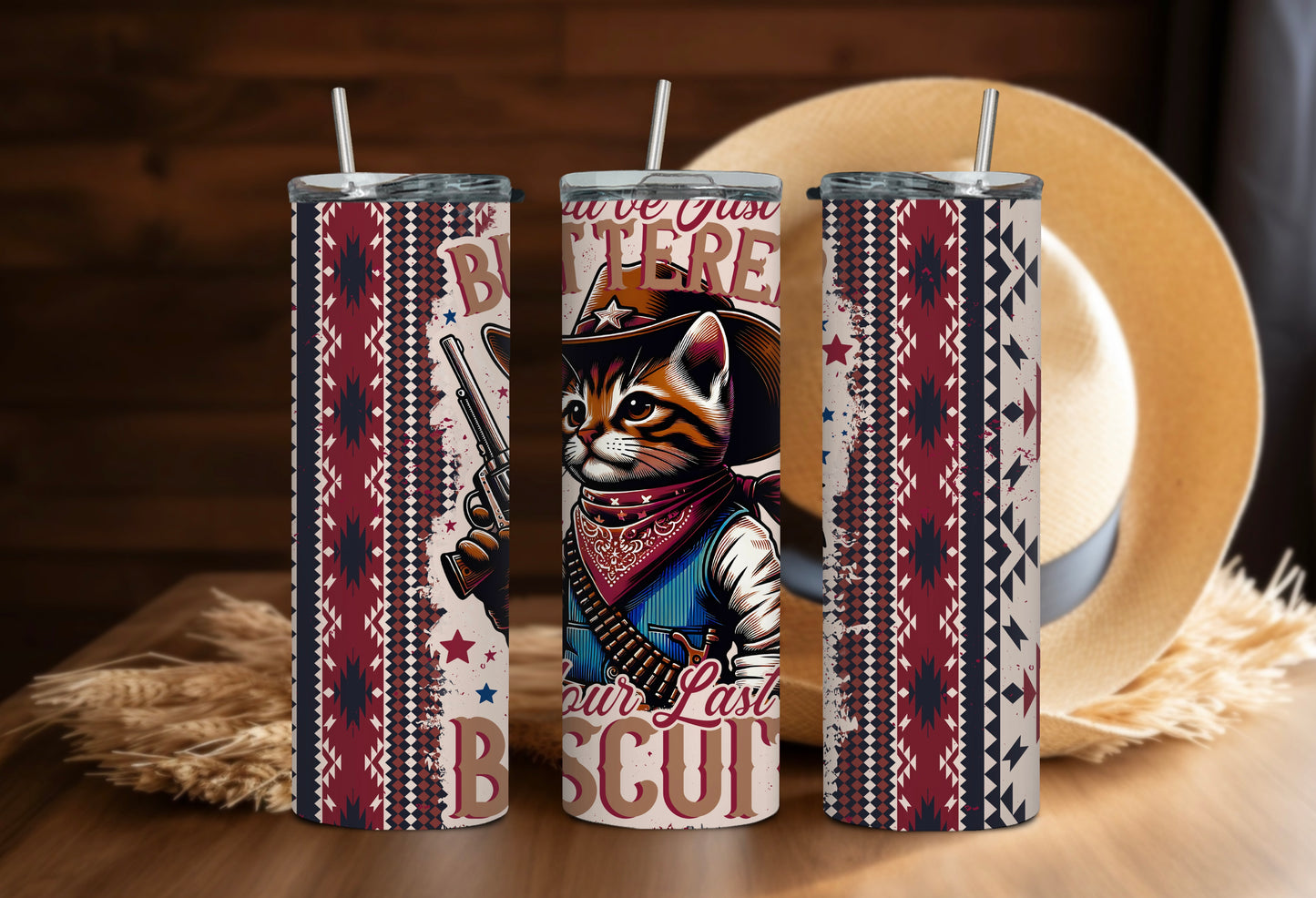 Buttered Your Last Biscuit Cat Tumbler – 20 oz Funny Southern Cat Design, Sassy Cat Lover Gift - Sippincity