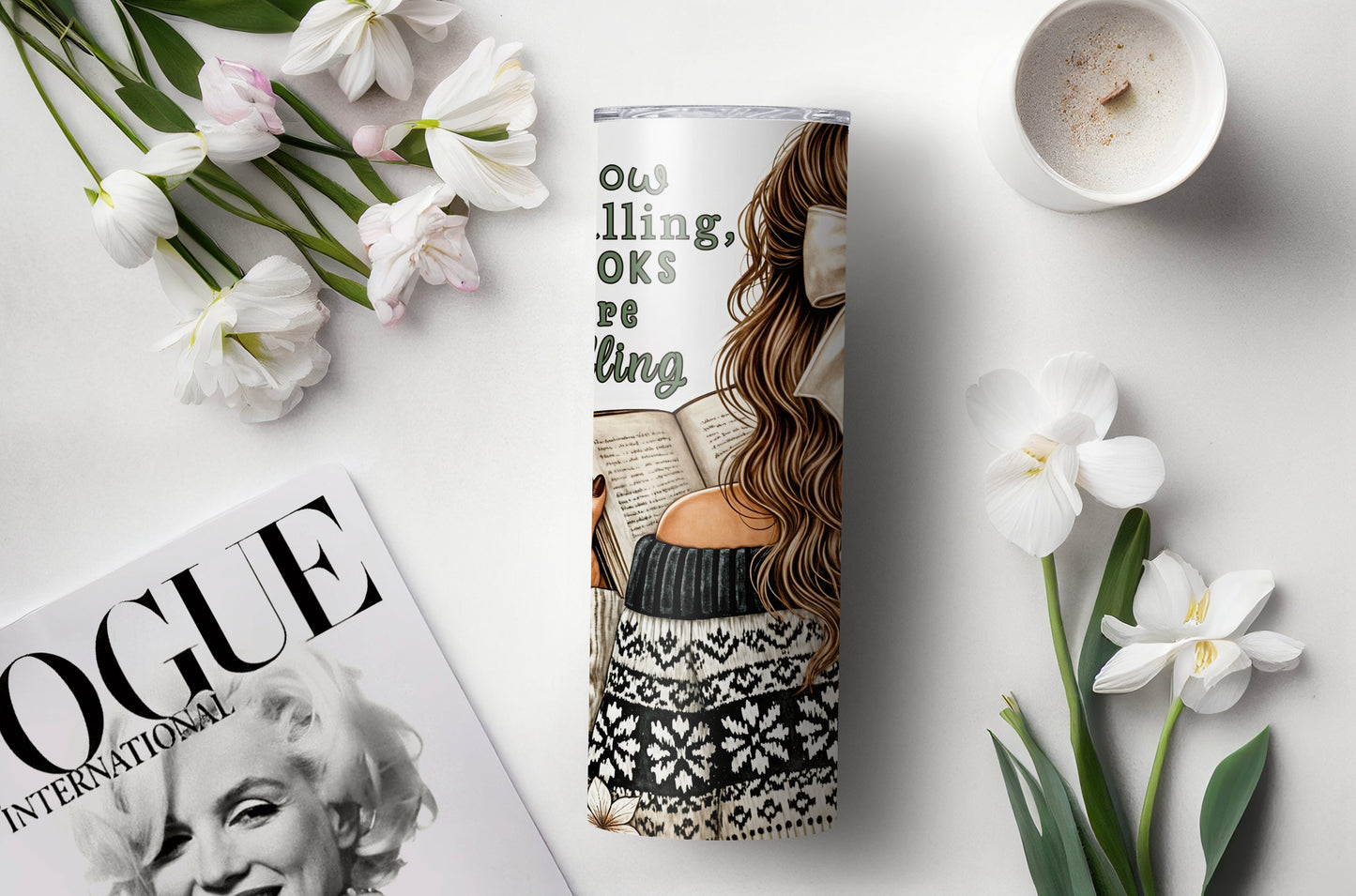 Cozy Winter Book Lover 20 oz Skinny Tumbler – Holiday Reading Vibes - Sippincity