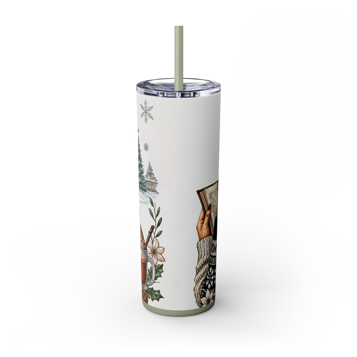 Festive Christmas Book Lover Tumbler-Cozy Reading & Coffee Mug - Sippincity