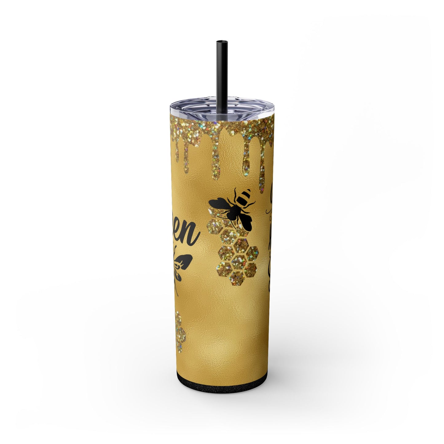 Gold Drip Bee Tumbler with Inspirational Quote - Kind Words Like Honey - Sippincity