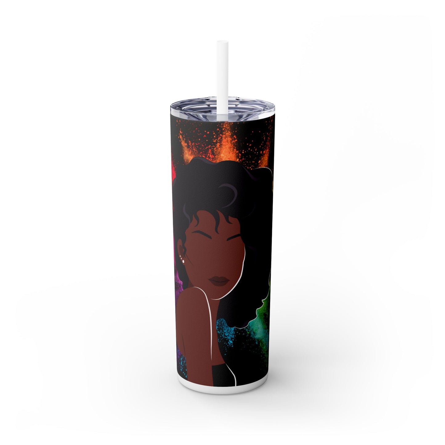 Tumbler Drinkware - Afrocentric Black Beauty Color Splash 20oz - Sippincity