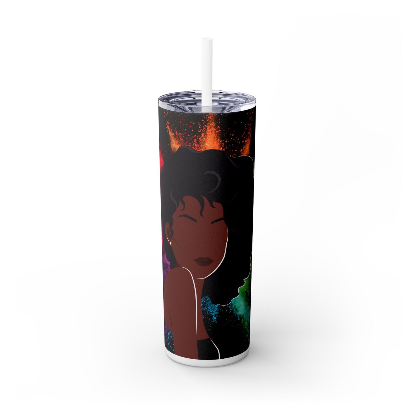 Tumbler Drinkware - Afrocentric Black Beauty Color Splash 20oz - Sippincity