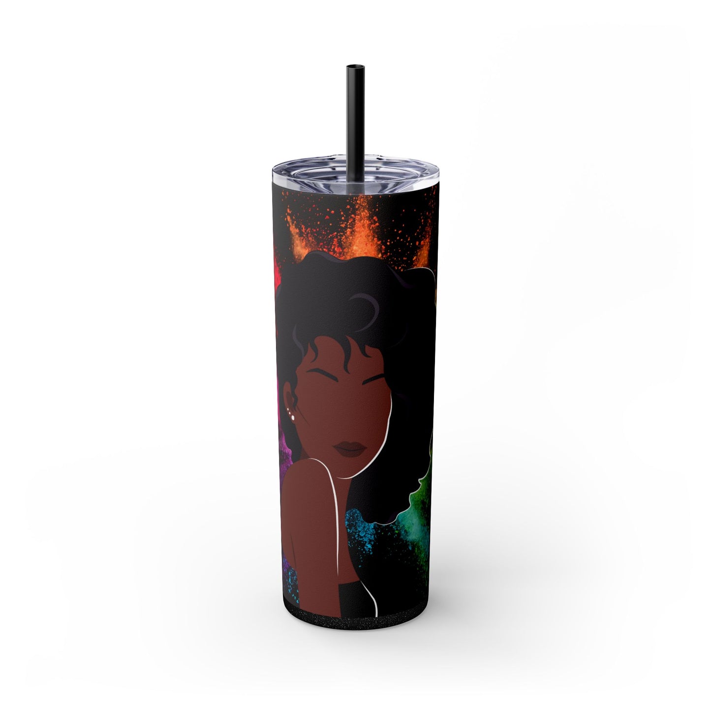 Tumbler Drinkware - Afrocentric Black Beauty Color Splash 20oz - Sippincity