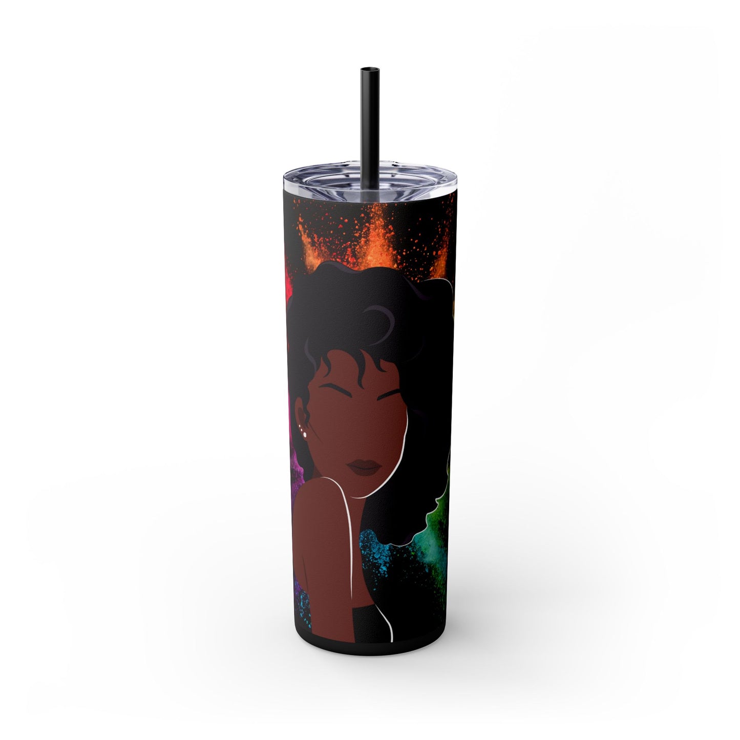 Tumbler Drinkware - Afrocentric Black Beauty Color Splash 20oz - Sippincity