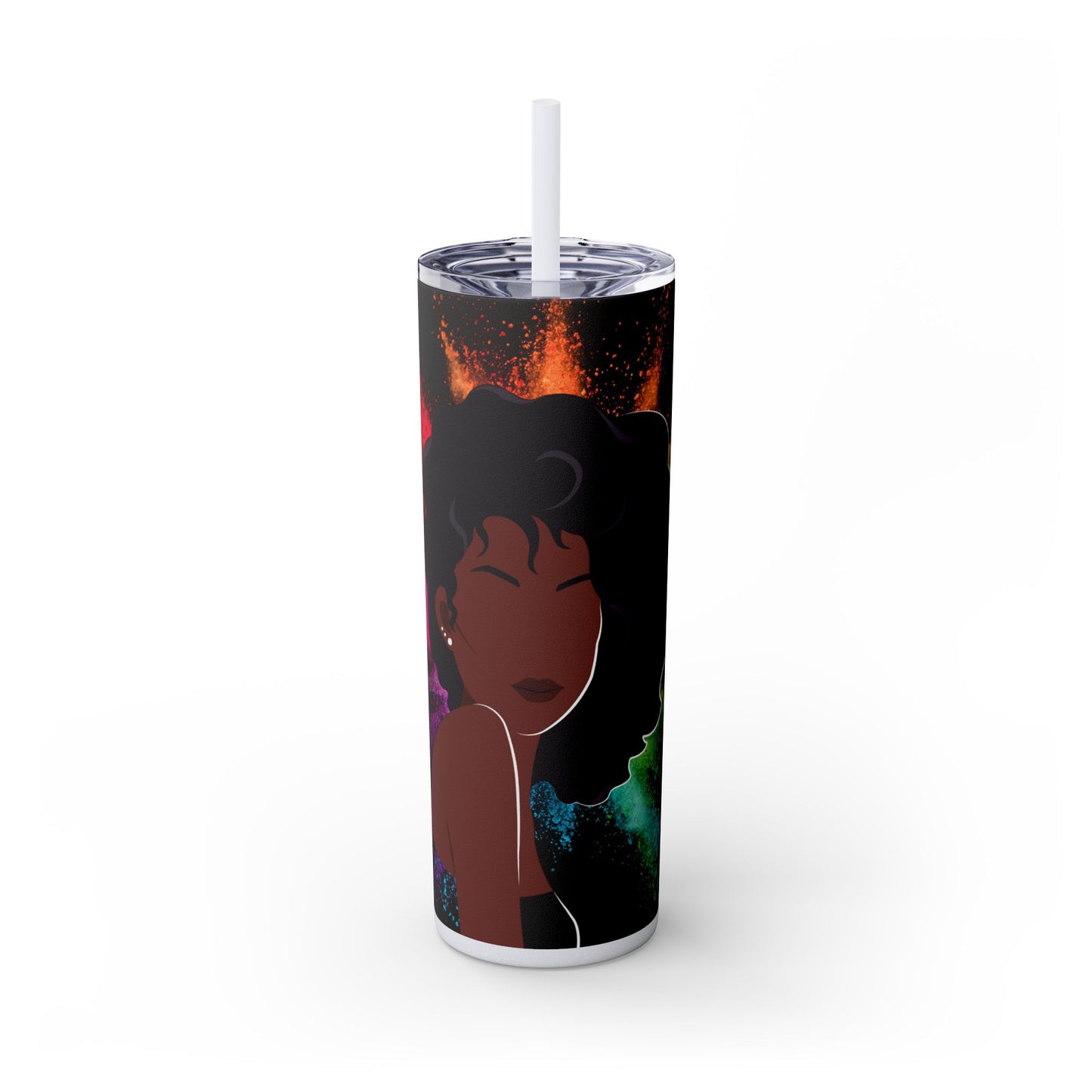 Tumbler Drinkware - Afrocentric Black Beauty Color Splash 20oz - Sippincity