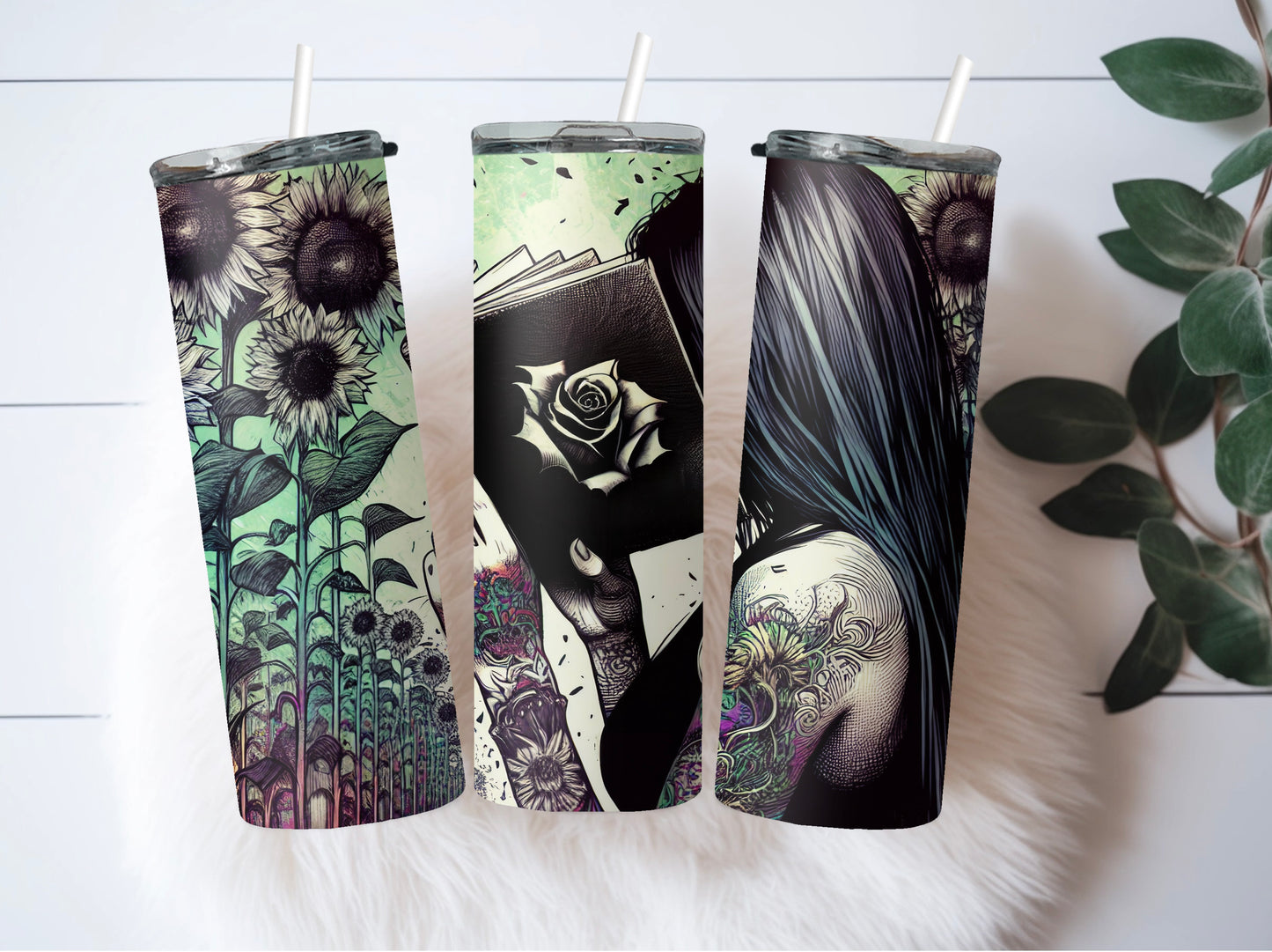 Wildflower and Books Aesthetic Cup - Sippincity