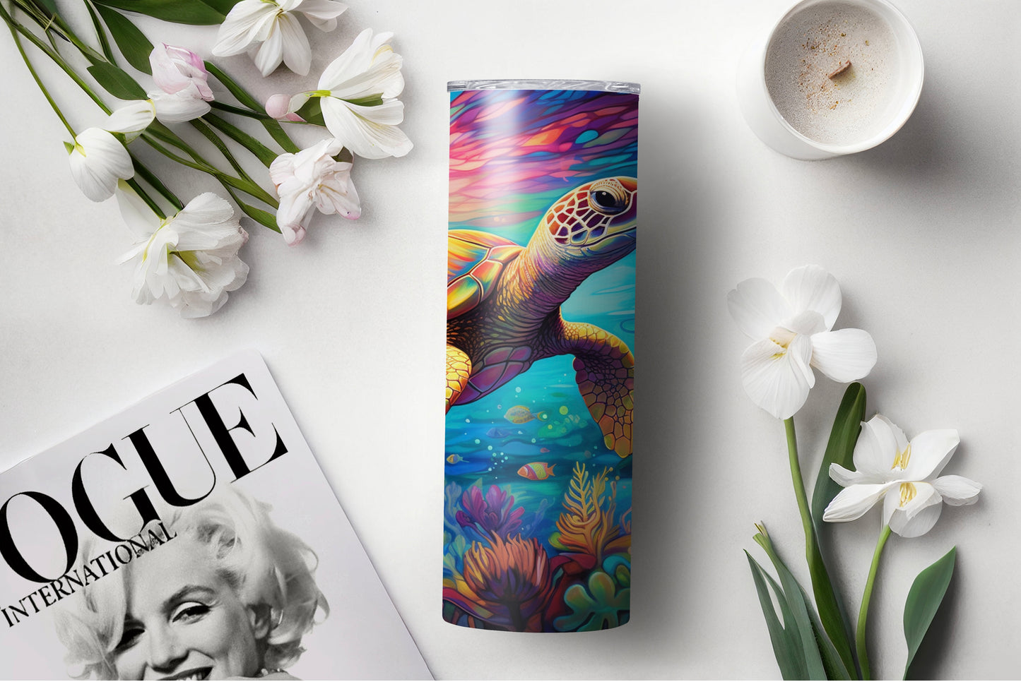 Ocean Sea Turtle 20 oz Tumbler – Stunning Marine Life Design - Sippincity