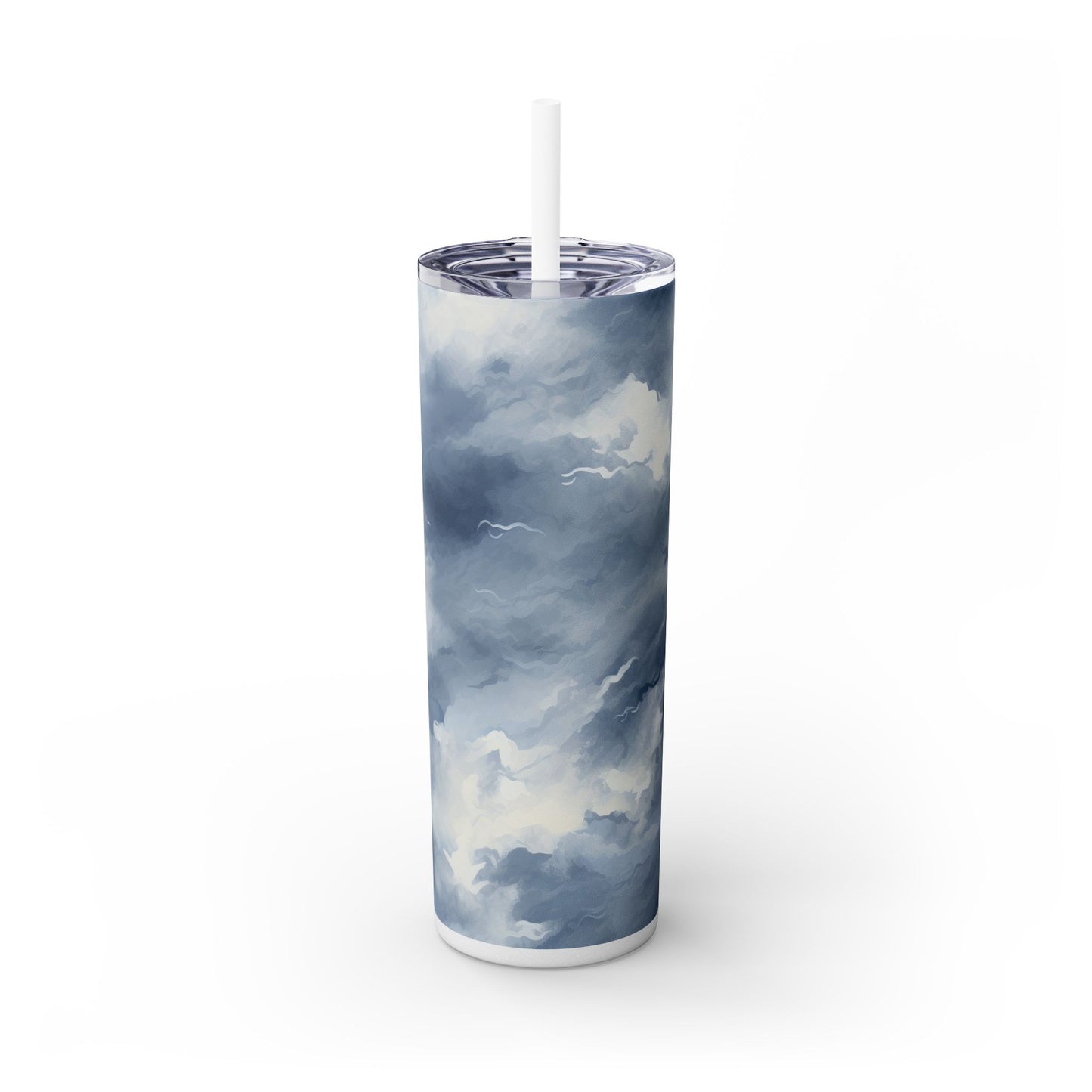 Stormy Sky Tumbler - 20oz Cloudy Blue Travel Cup for Coffee & Tea - Sippincity