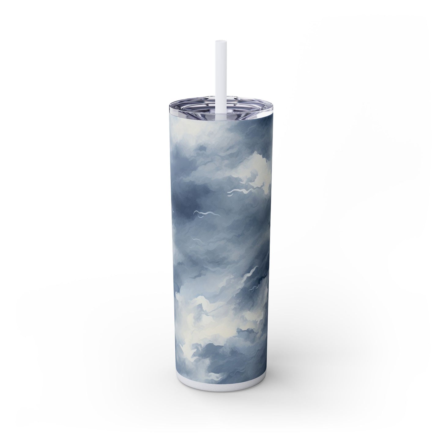 Stormy Sky Tumbler - 20oz Cloudy Blue Travel Cup for Coffee & Tea - Sippincity