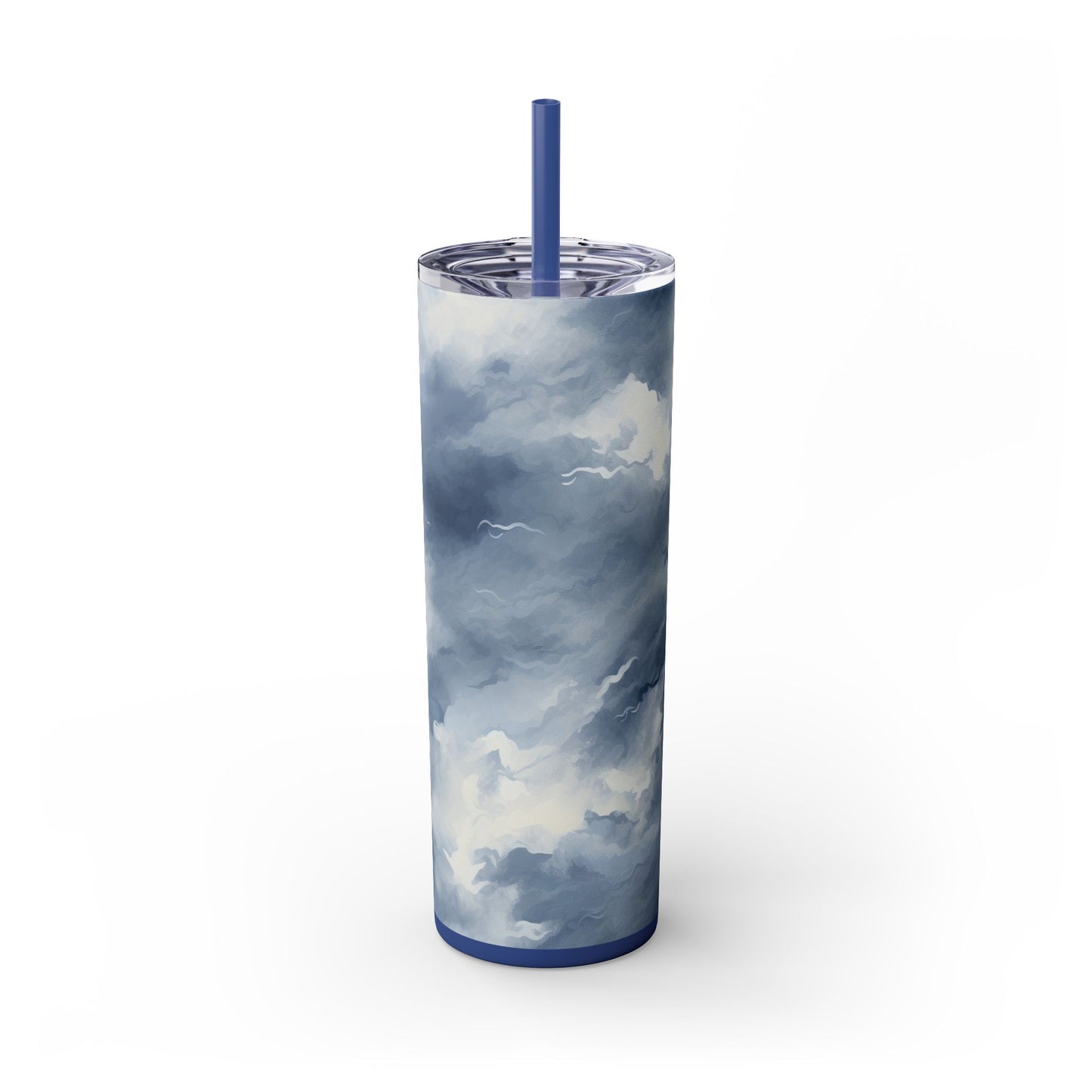 Stormy Sky Tumbler - 20oz Cloudy Blue Travel Cup for Coffee & Tea - Sippincity