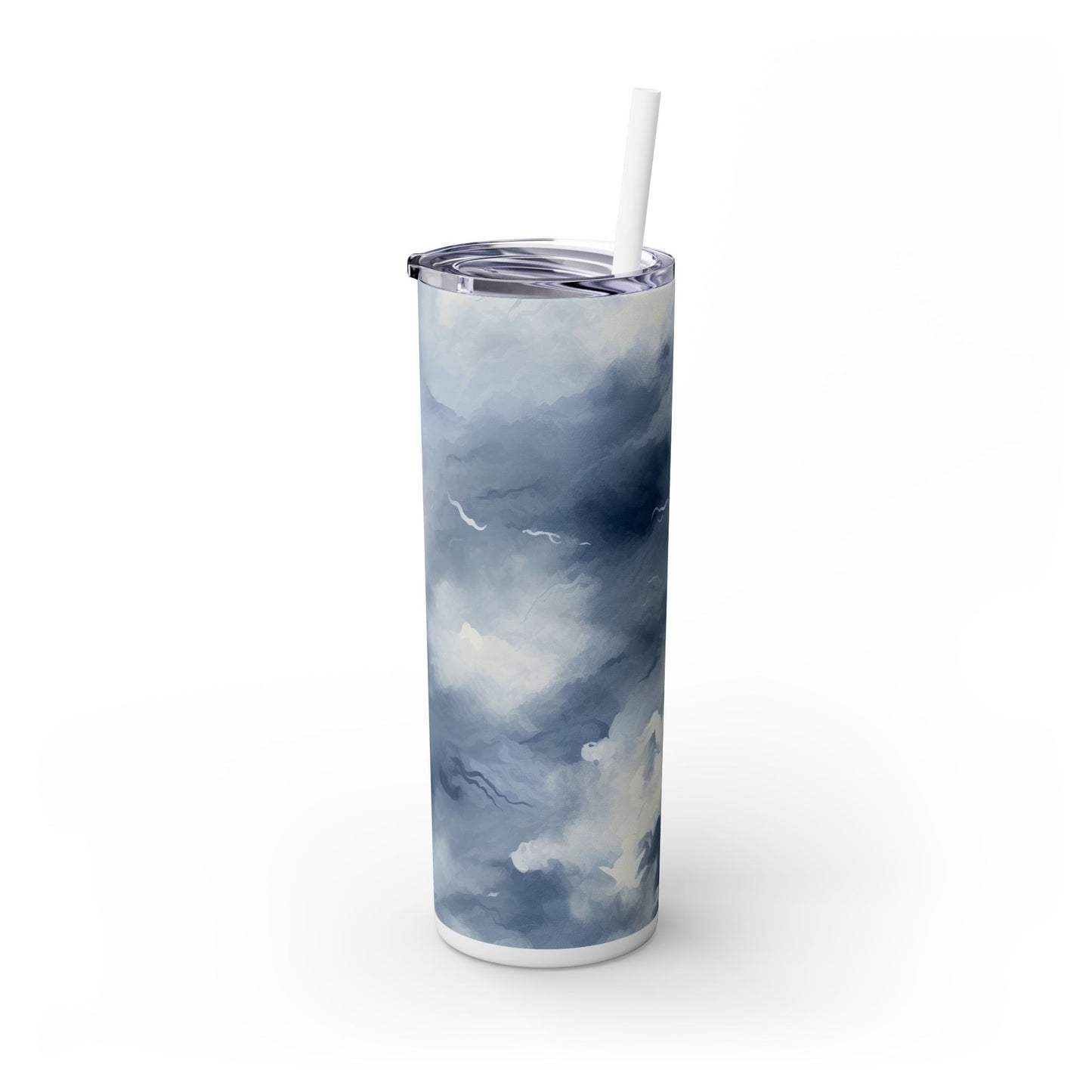 Stormy Sky Tumbler - 20oz Cloudy Blue Travel Cup for Coffee & Tea - Sippincity