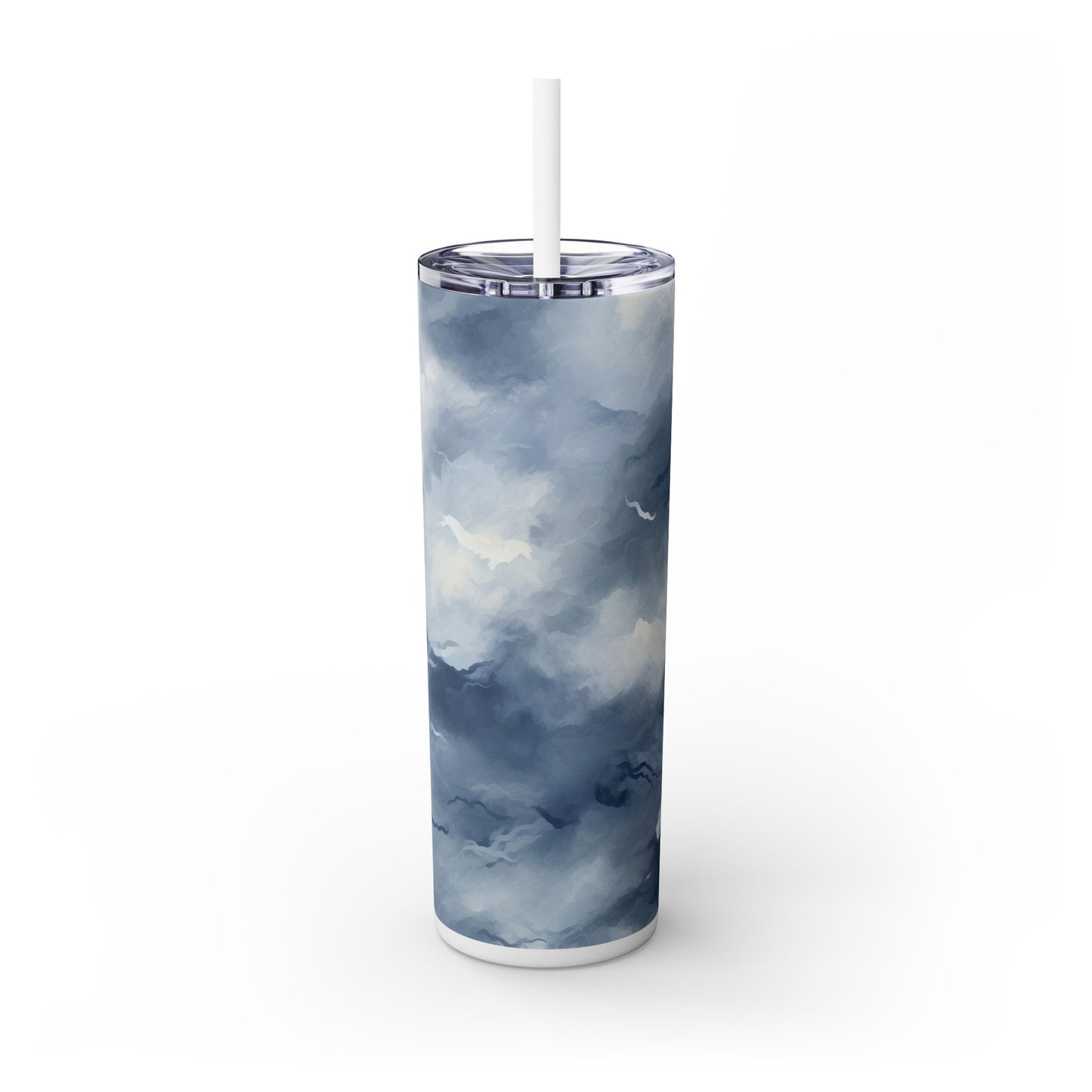 Stormy Sky Tumbler - 20oz Cloudy Blue Travel Cup for Coffee & Tea - Sippincity