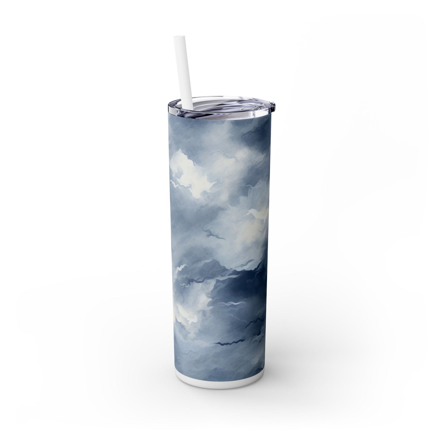 Stormy Sky Tumbler - 20oz Cloudy Blue Travel Cup for Coffee & Tea - Sippincity