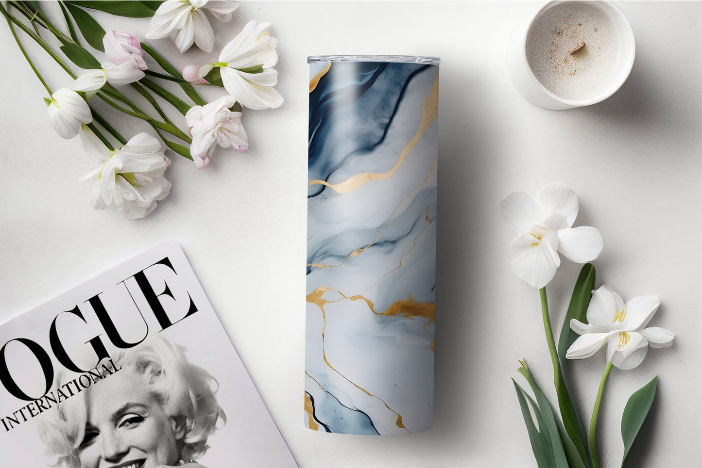 Colorful Blue Marble Insulated Tumbler – 20 oz - Sippincity
