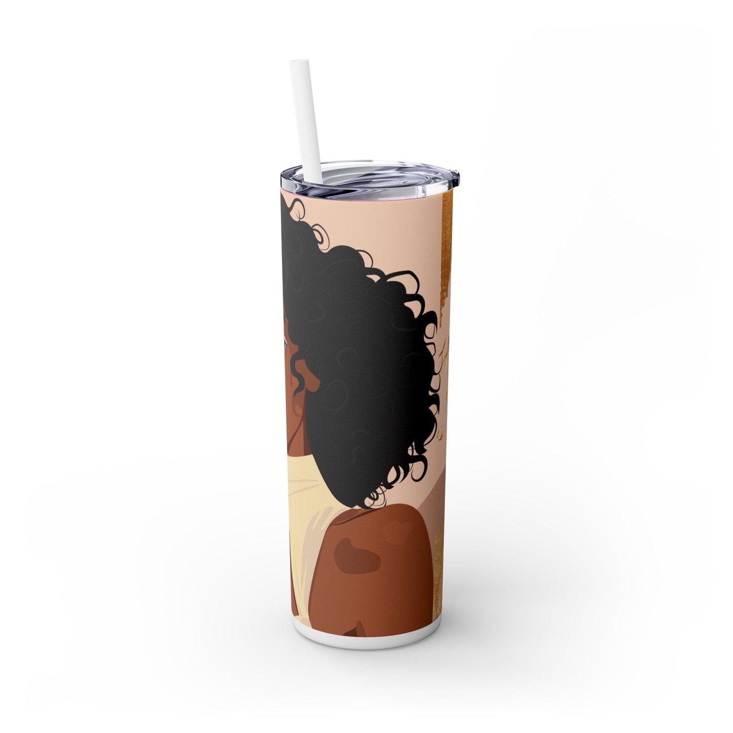 Melanin Poppin 20 oz Skinny Tumbler – Afrocentric Stainless Steel Cup - Sippincity