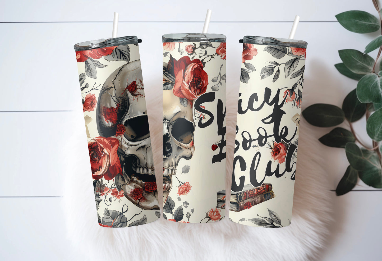 Skull & Roses Spicy Book Club Tumbler - Dark Romance Mug - Sippincity