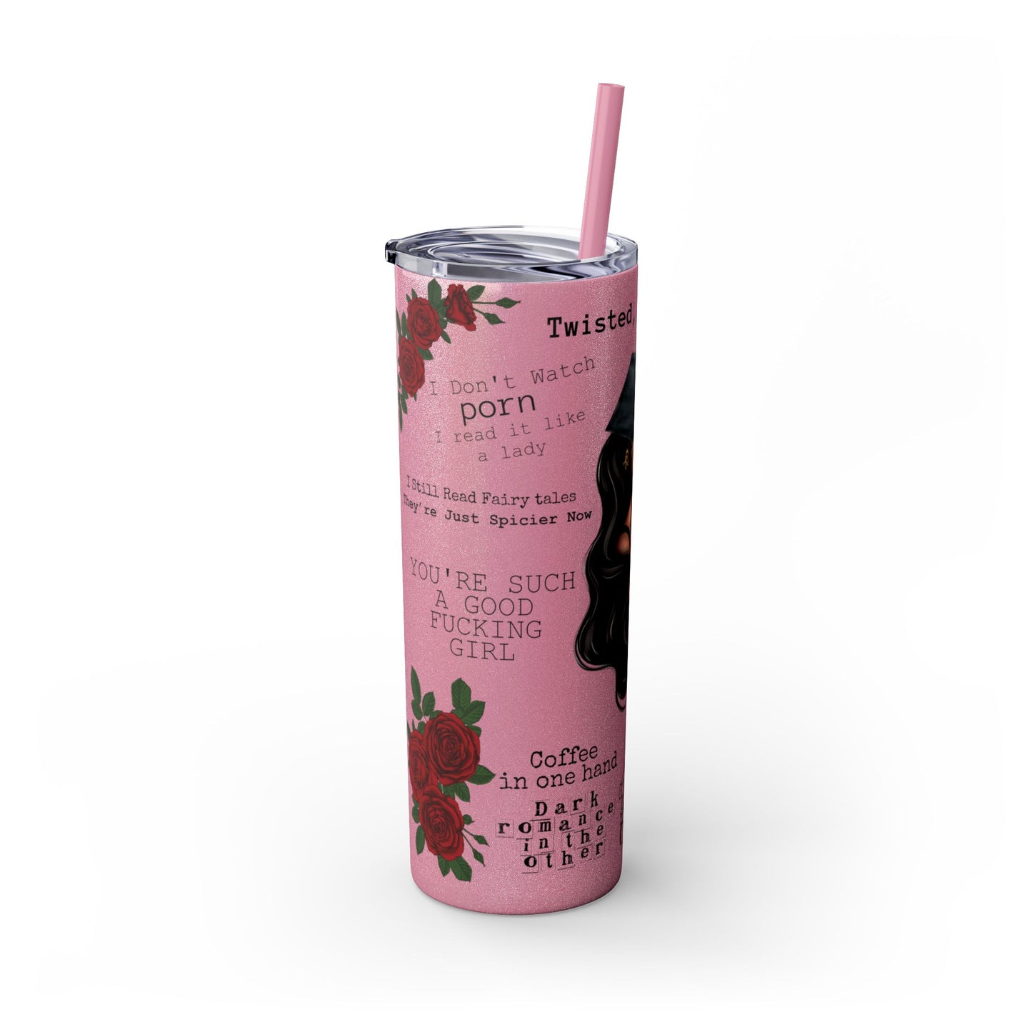 Smut Slut Book Reader 20 oz Skinny Tumbler – Spicy Book Lover Cup - Sippincity