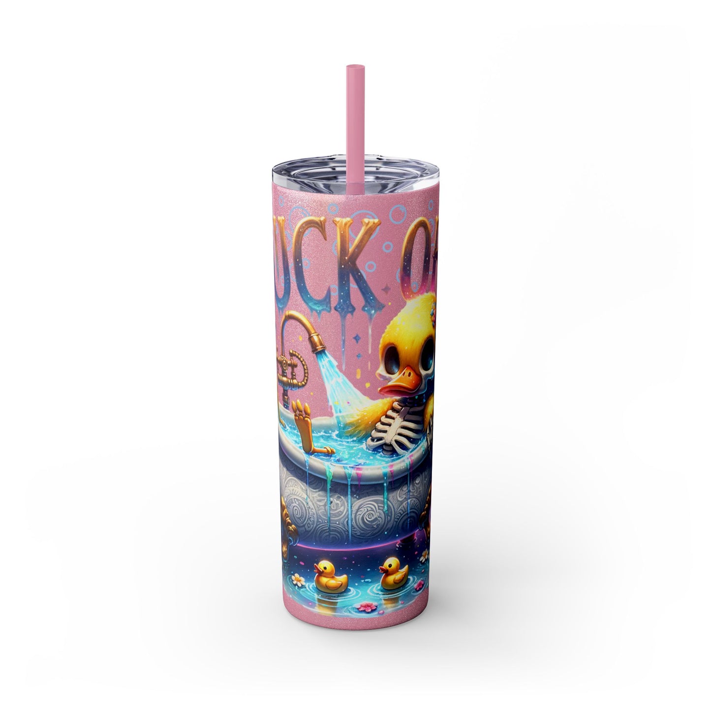 Tumbler Cup - Duck Off 20 oz Skinny Tumbler with Straw, Funny Duck Gift - Sippincity