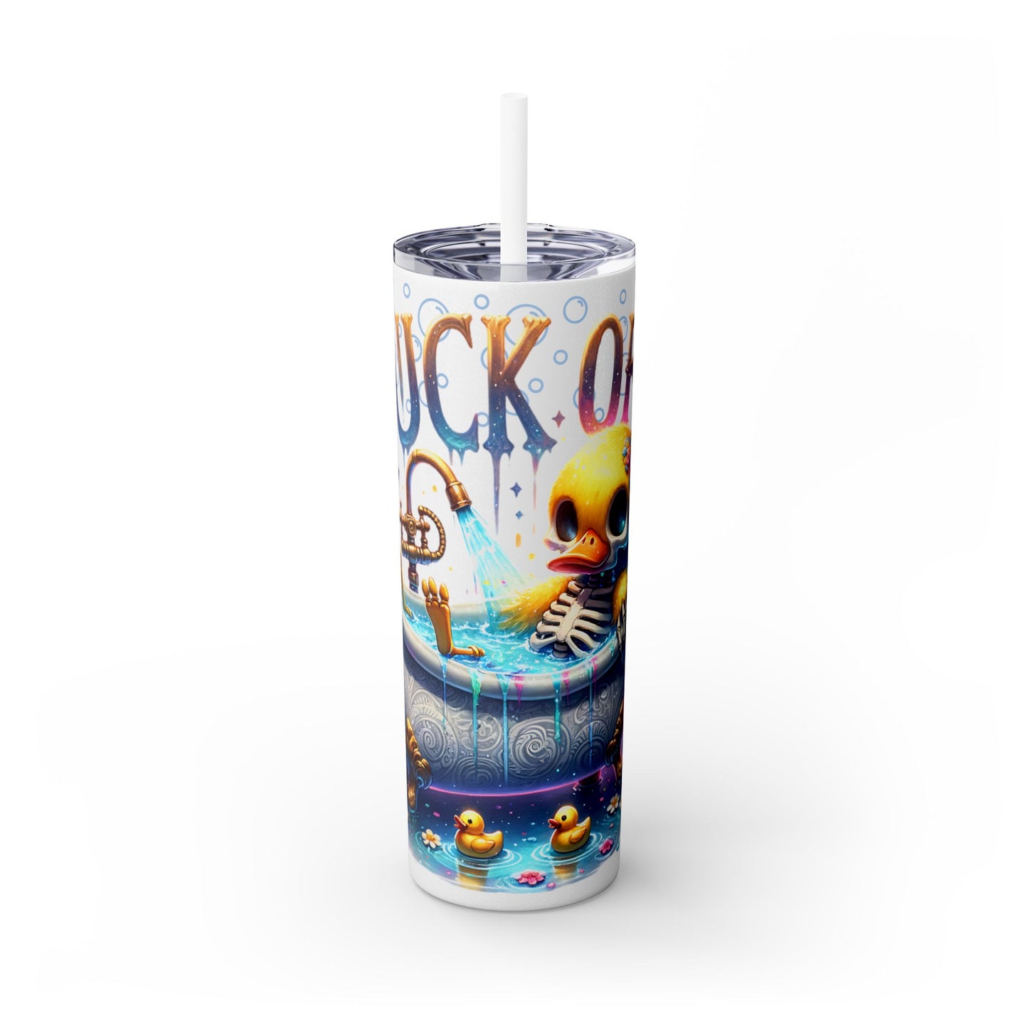 Tumbler Cup - Duck Off 20 oz Skinny Tumbler with Straw, Funny Duck Gift - Sippincity
