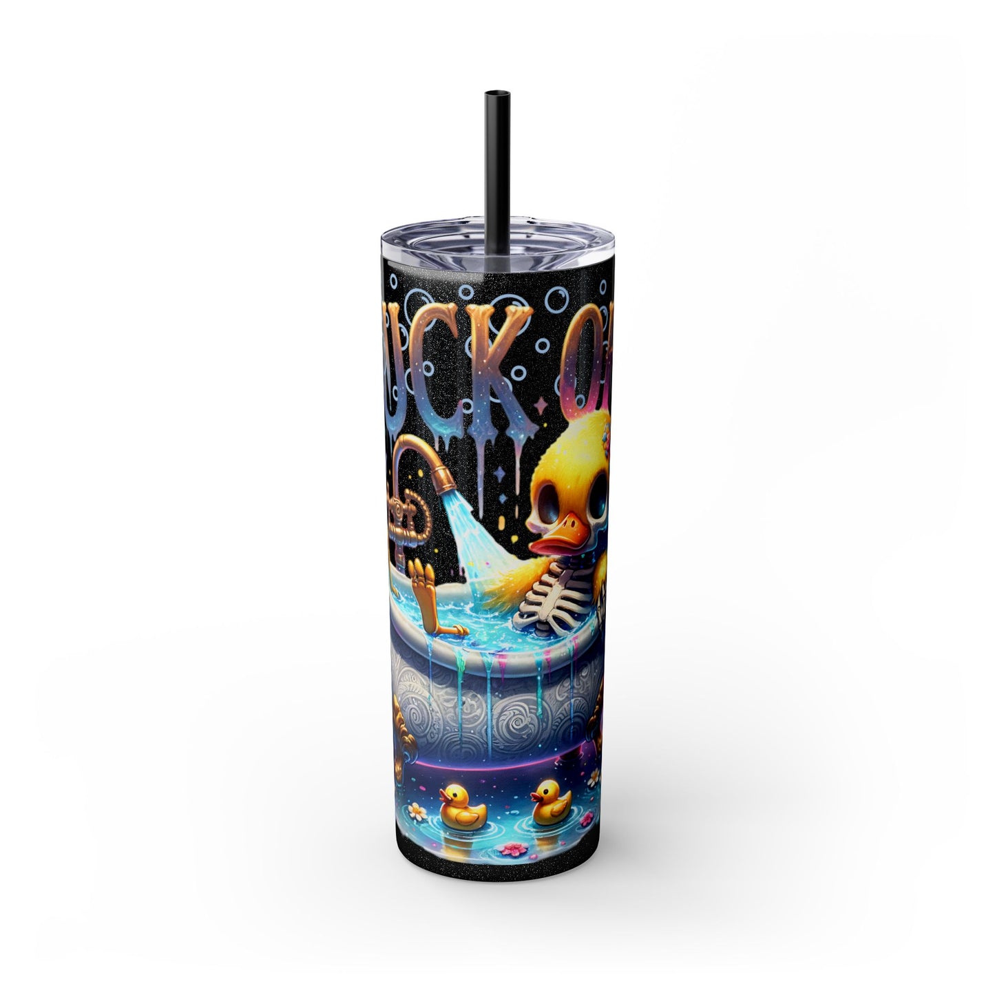 Tumbler Cup - Duck Off 20 oz Skinny Tumbler with Straw, Funny Duck Gift - Sippincity