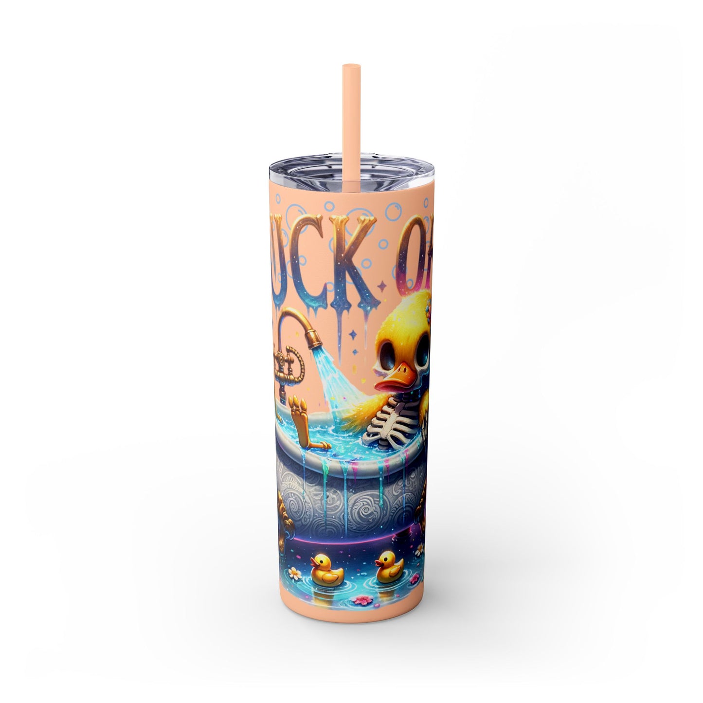 Tumbler Cup - Duck Off 20 oz Skinny Tumbler with Straw, Funny Duck Gift - Sippincity
