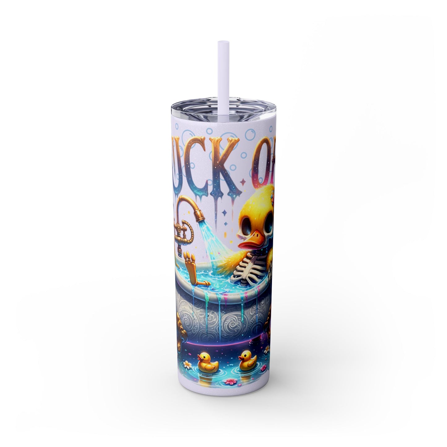 Tumbler Cup - Duck Off 20 oz Skinny Tumbler with Straw, Funny Duck Gift - Sippincity