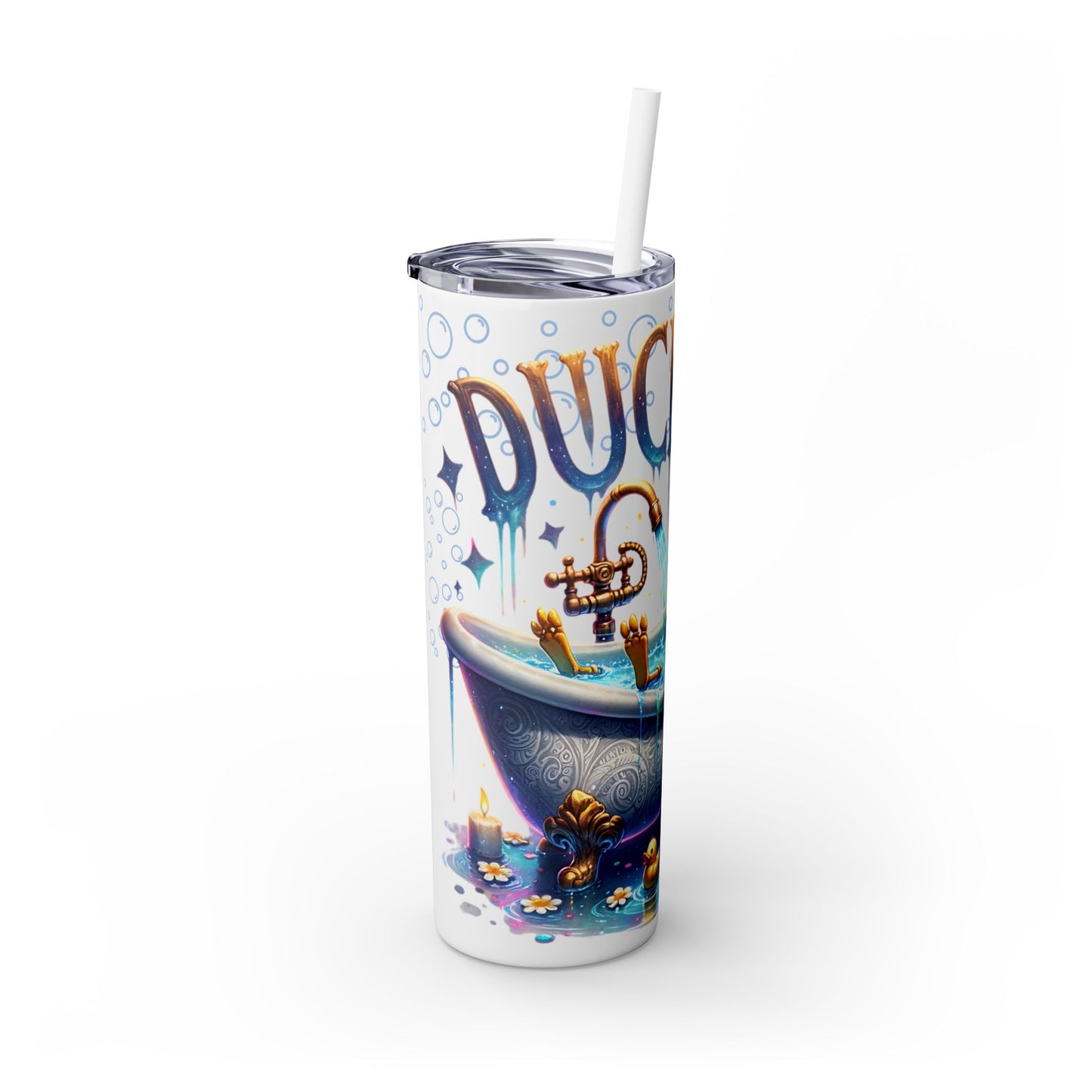 Tumbler Cup - Duck Off 20 oz Skinny Tumbler with Straw, Funny Duck Gift - Sippincity