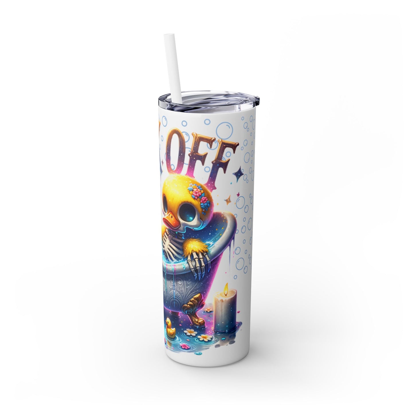 Tumbler Cup - Duck Off 20 oz Skinny Tumbler with Straw, Funny Duck Gift - Sippincity