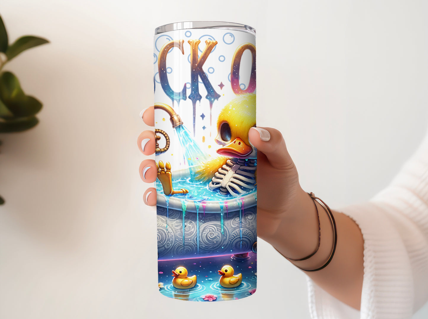 Tumbler Cup - Duck Off 20 oz Skinny Tumbler with Straw, Funny Duck Gift - Sippincity