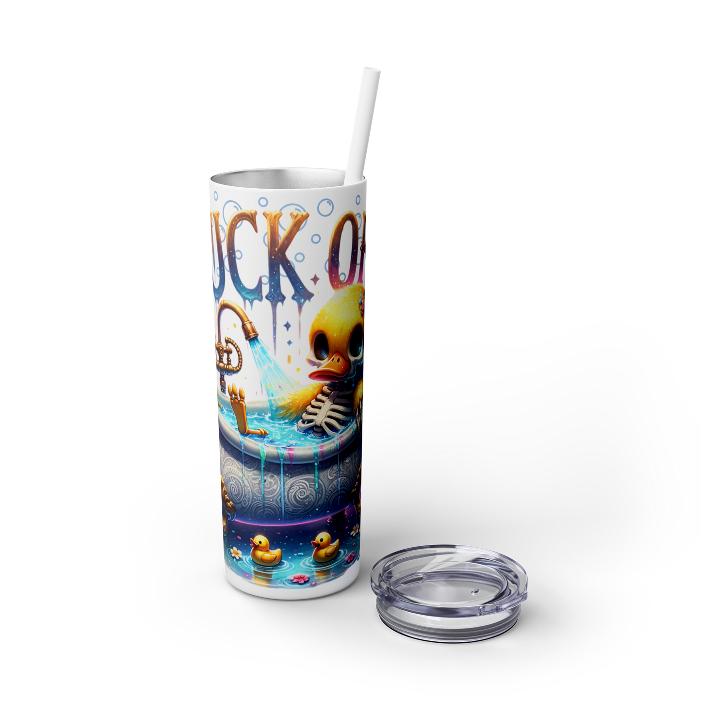 Tumbler Cup - Duck Off 20 oz Skinny Tumbler with Straw, Funny Duck Gift - Sippincity