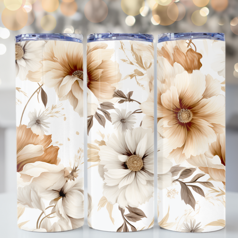 Flower-Themed Tumblers