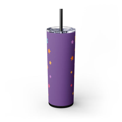 Daisy the Flower Friend | Wobbletails 20oz Skinny Purple Floral Kawaii Tumbler with Straw