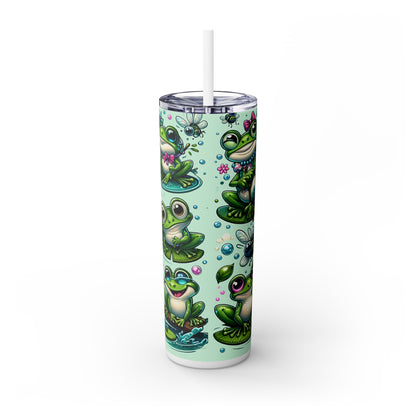 Cute Froggy Tumbler for Frog Fans – 20oz Skinny Cup with Straw