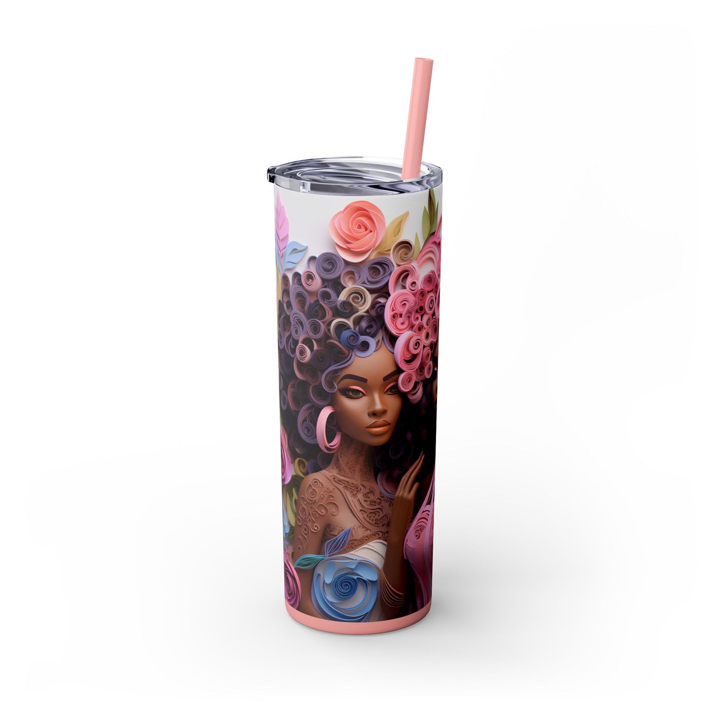 3D Melanin Beauty Tumbler – 20oz Black Girl Cup