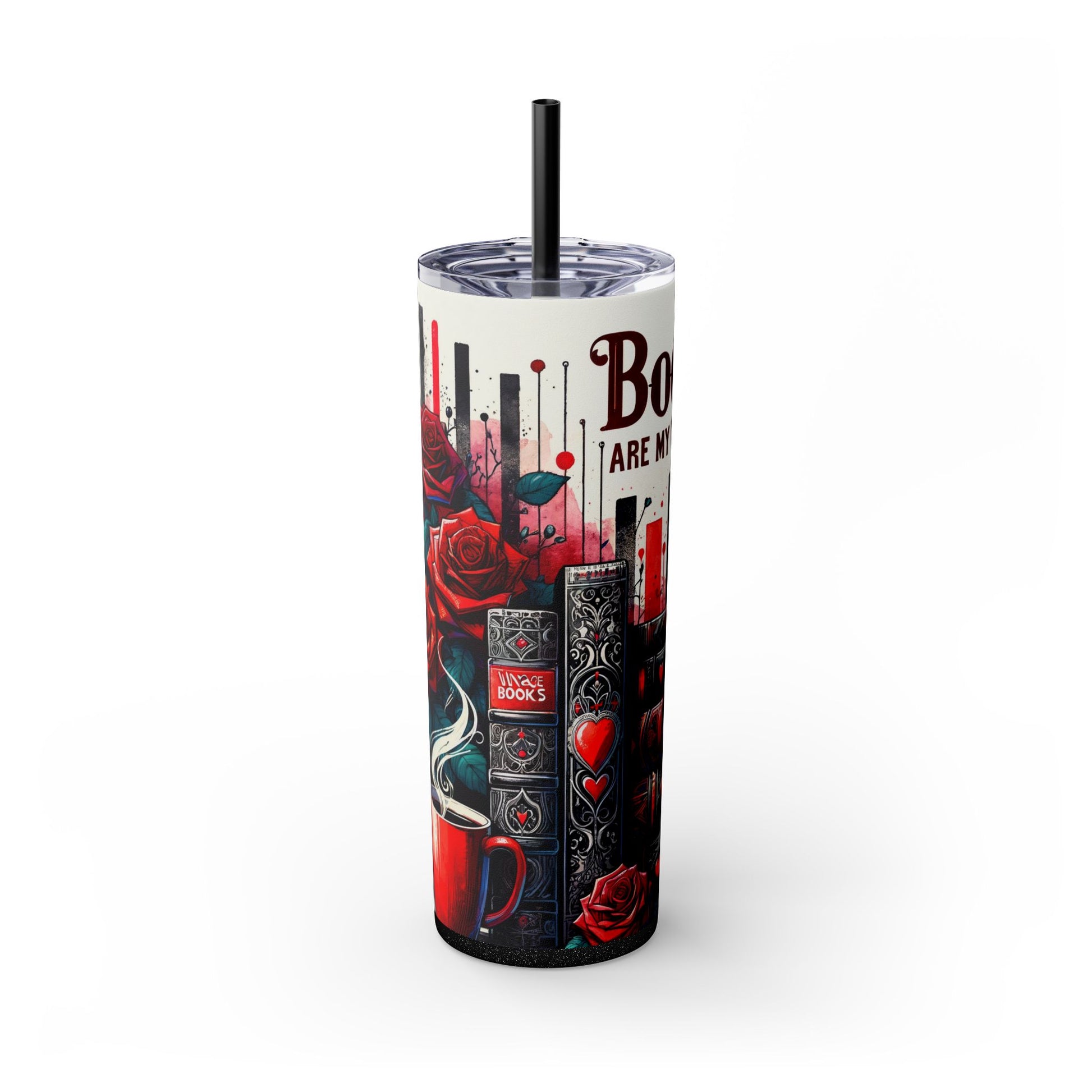 Romantic Book-Themed 20 oz Tumbler – Books Are My Valentine - Sippincity
