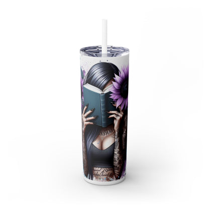 Good Girls Read Skinny Tumbler with Straw - 20oz Floral Design for Book Lovers - Sippincity