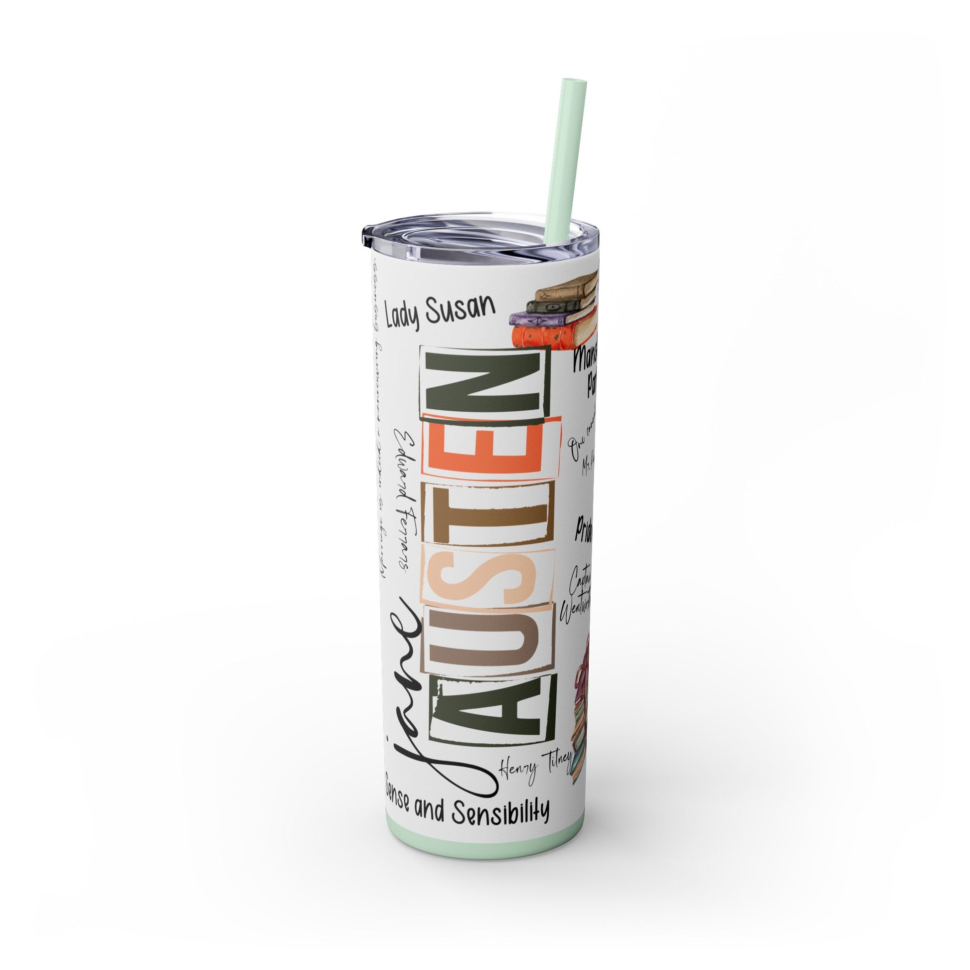 Literary Jane Austen 20 oz Skinny Tumbler with Famous Quotes - Sippincity